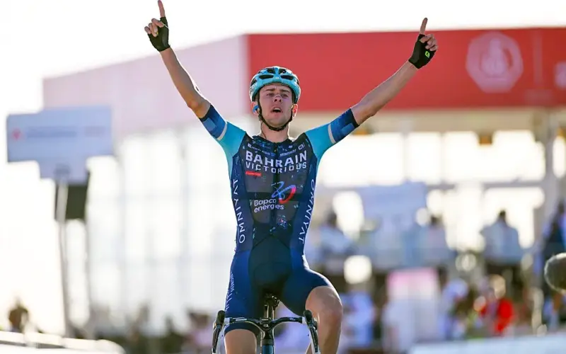 Antonio Tiberi celebrates victory on Jebel Mobrah_
