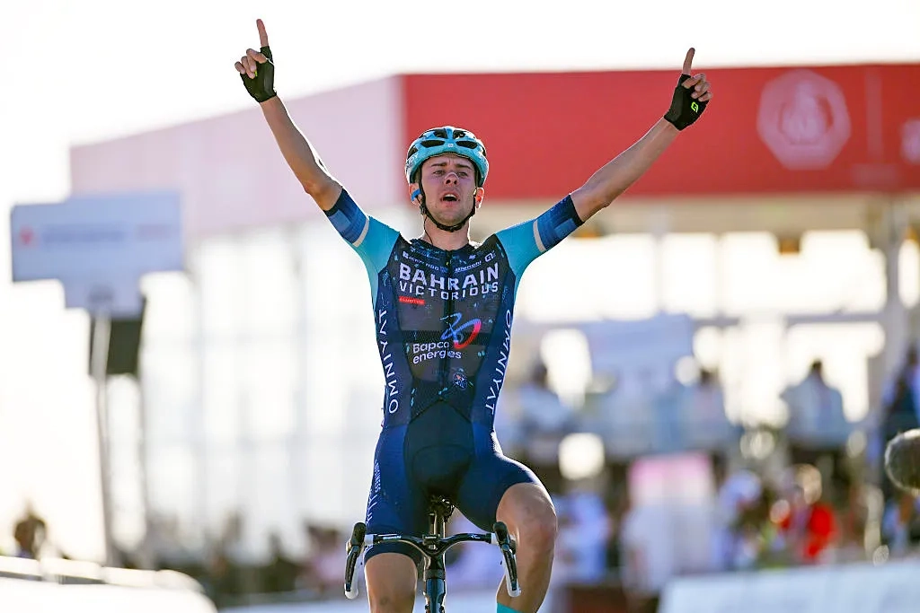 Antonio Tiberi celebrates victory on Jebel Mobrah_